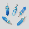 Natural Banded Agate Double Terminated Pointed Pendants G-F295-05J-1