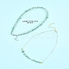 Natural Red Aventurine & Green Aventurine & Amethyst & Rose Quartz & Synthetic Turquoise Chips Beaded Necklaces NJEW-FS00013-3