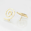 Brass Stud Earring Findings KK-R058-187G-2