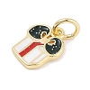 Christmas Brass Enamel Charms KK-Q028-71G-02-2