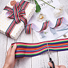 2 Rolls 2 Style Stripe Pattern Printed Polyester Grosgrain Ribbon OCOR-TA0001-38A-5
