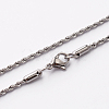Tarnish Resistant 304 Stainless Steel Rope Chain Necklaces STAS-O056-D-10-1