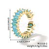 Brass Glass Cuff Rings ZQ1341-1-1