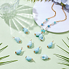 10Pcs Copper Wire Wrapped Handmade Porcelain Pendants PALLOY-WR00018-4