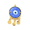 Rack Plating Handmade Evil Eye Lampwork Pendants KK-F838-01G-G-2