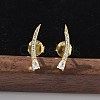925 Sterling Silver Clear Cubic Zirconia Stud Earrings EJEW-Q032-01E-G-1