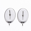 Non-Tarnish 304 Stainless Steel Stud Earring Settings STAS-H380-11P-2