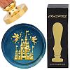 Brass Wax Seal Stamp with Wood Handle AJEW-WH0412-0329-1