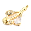 Brass Micro Cubic Zirconia Peg Bail Charms KK-Q794-04B-G-2