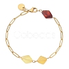 Natural Amber Beads Link Bracelets BJEW-JB13495-3