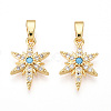 Brass Micro Pave Cubic Zirconia Pendants KK-T070-59B-G-1