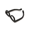 Brass Glasses Frame Open Cuff Ring for Women RJEW-F140-140EB-3