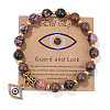 Synthetic Rhodonite Round Beads Stretch Bracelets FS-WG18FCB-10-1-1