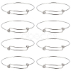 10Pcs Adjustable 304 Stainless Steel Bangles Making  MAK-BBC0001-16-1