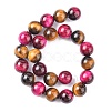 Natural Rose Tiger Eye(Dyed & Heated) and Yellow Tiger Eye(Dyed & Heated) Beads Strands X-G-G101-8mm-1-3
