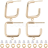 20Pcs Rectangle Brass Stud Earrings Findings DIY-CN0002-92-1
