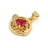 Rack Plating Brass Micro Pave Cubic Zirconia Pendants KK-G513-23A-01G-2