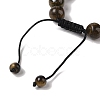 10mm Round Natural Tiger Iron Braided Bead Bracelets BJEW-C067-01C-04-4