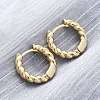 Brass Twisted Rope Chunky Hinged Huggie Hoop Earrings for Women EJEW-P196-25G-3