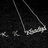 Stainless Steel Letter K Stud Earrings & Word Khadija Pendant Necklaces Sets for Women ES0413-2-1
