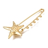 Starfish with Swirl 304 Stainless Steel Safety Pins Brooch Findings SA-CBAB767-06A-G-2