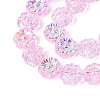 Electroplate Transparent Glass Beads Strands EGLA-N055-01F-3