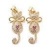 Brass Micro Pave Clear Cubic Zirconia Pendants X-ZIRC-Z018-21G-1
