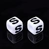 Acrylic Horizontal Hole Letter Beads PL37C9129-S-2