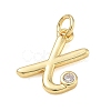 Brass Micro Pave Clear Cubic Zirconia Charms KK-D289-66G-X-2