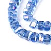 Electroplate Transparent Glass Beads Strands EGLA-N022-09A-B05-3