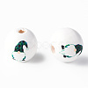 Painted Natural Wood Round Beads WOOD-N006-180A-3