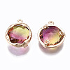 Two-Tone Faceted Glass Charms GLAA-S193-032D-2