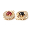 Brass with K9 Glass & Rhinestone Pendants KK-C024-53KCG-3