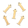 Ion Plating(IP) 304 Stainless Steel Alphabet Charms STAS-H122-I-G-2