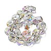 Half Rainbow Plated Electroplate Transparent Glass Beads Strands EGLA-E060-01A-HR02-2