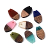 Transparent & Opaque Resin & Walnut Wood Pendants RESI-N053-28-2