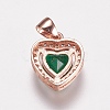Brass Micro Pave Cubic Zirconia Charms ZIRC-E143-58C-RG-2