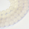 Natural White Jade Round Bead Strands X-G-E334-8mm-13-1