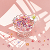 PandaHall Elite 450Pcs 5 Colors Frosted Spray Painted Glass Beads Strands GLAA-PH0001-53-2