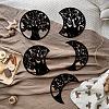 Wood Moon Phase Pendant Decoration HJEW-WH20013-005-4