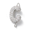 Brass Micro Pave Cubic Zirconia Letter Links KK-I717-04C-P-1