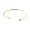 Clear Cubic Zirconia Open Cuff Bangle BJEW-G663-03G-1