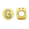 Brass Micro Pave Clear Cubic Zirconia Beads KK-T030-LA843-GX3-2