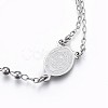 Tarnish Resistant 201 Stainless Steel Charm Bracelets BJEW-P258-15P-2
