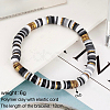 Handmade Polymer Clay Heishi Beaded Stretch Bracelets with CCB for Women JF1252-1-2