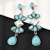 Alloy Synthetic Turquoise Dangle Stud Earrings EJEW-U053-05AS-1