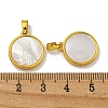 Rack Plating Brass Pave Natural White Shell Pendants KK-U025-05G-02-3