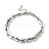 304 Stainless Steel Rectangle Link Chains Bracelets for Men & Women BJEW-D042-46P-4