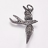 Brass Micro Pave Cubic Zirconia Bird Pendants ZIRC-A009-36B-2