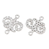 Brass Micro Pave Clear Cubic Zirconia Connector Charms CU-CBA7BFE-03A-P-2